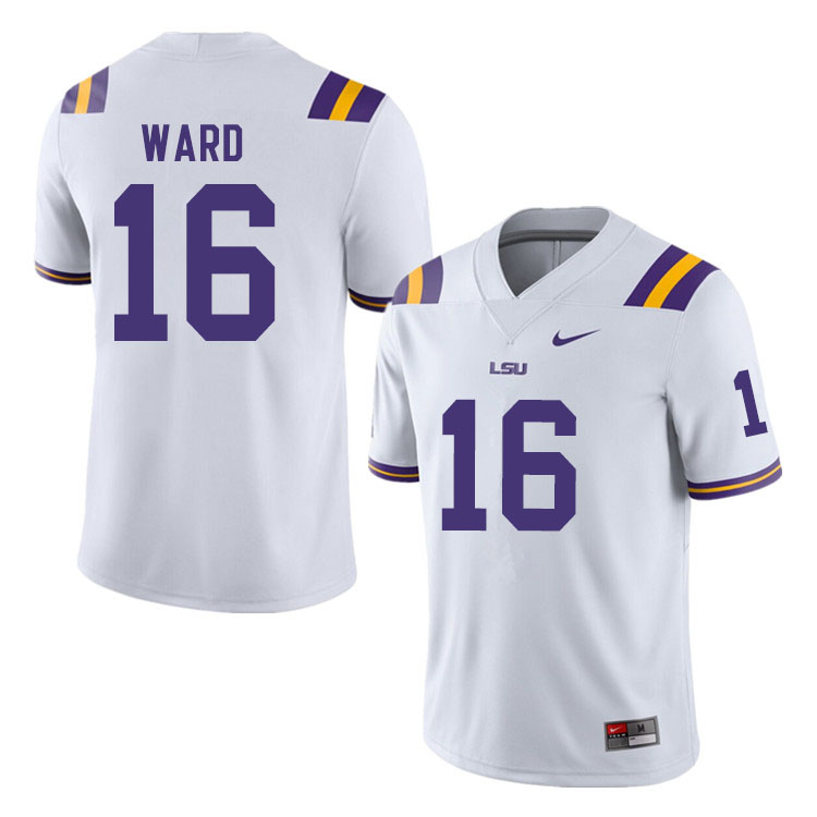 Men #16 Jay Ward LSU Tigers College Football Jerseys Sale-White